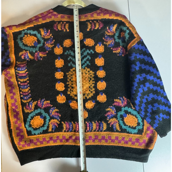 Farm Rio Pineapple Scarf Oversized Button Up Cardigan Sweater Sz XL - Picture 13 of 13